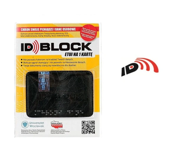 Etui na kartę ID-BLOCK antykradzieżowe Czarny